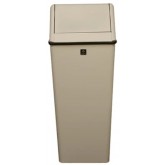 WITT Waste Watchers Standard Swing Top Trash Receptacle - 21 gallon, Almond